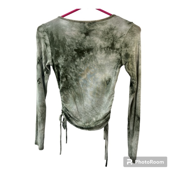 Windsor long sleeve tye dye crop top rouched sides small - Picture 2 of 3